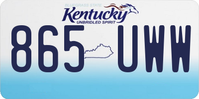 KY license plate 865UWW