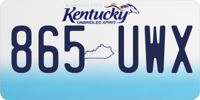 KY license plate 865UWX