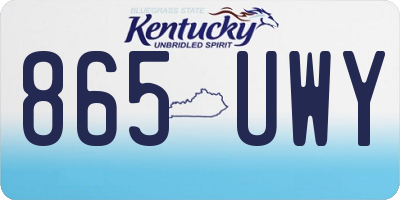 KY license plate 865UWY