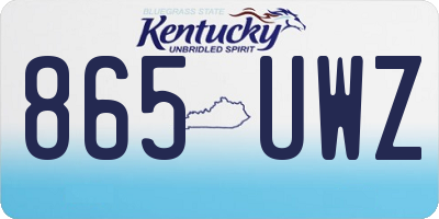 KY license plate 865UWZ