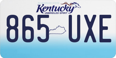 KY license plate 865UXE