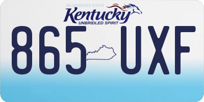 KY license plate 865UXF