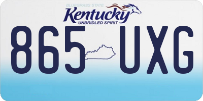 KY license plate 865UXG