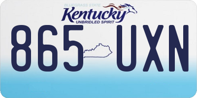KY license plate 865UXN