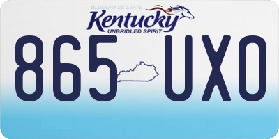 KY license plate 865UXO