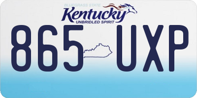 KY license plate 865UXP