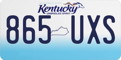 KY license plate 865UXS