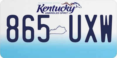 KY license plate 865UXW
