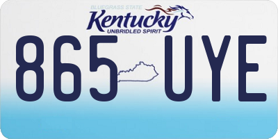 KY license plate 865UYE