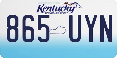 KY license plate 865UYN