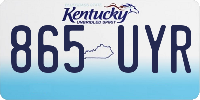 KY license plate 865UYR