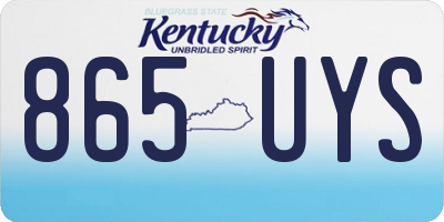KY license plate 865UYS