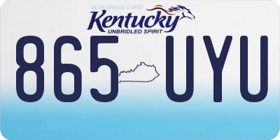 KY license plate 865UYU