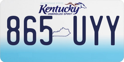 KY license plate 865UYY