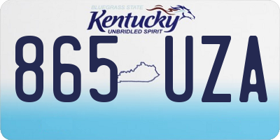 KY license plate 865UZA