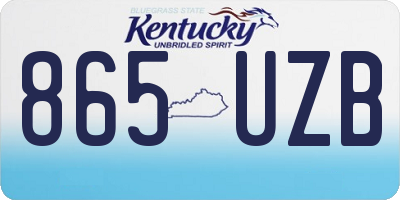 KY license plate 865UZB