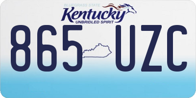 KY license plate 865UZC