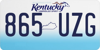 KY license plate 865UZG