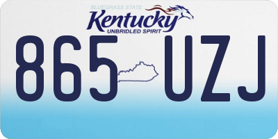 KY license plate 865UZJ