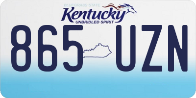 KY license plate 865UZN