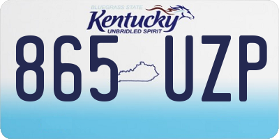 KY license plate 865UZP