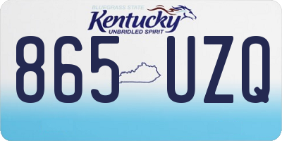 KY license plate 865UZQ
