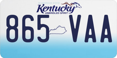 KY license plate 865VAA