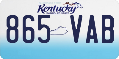 KY license plate 865VAB