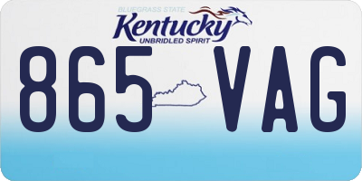 KY license plate 865VAG