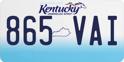 KY license plate 865VAI