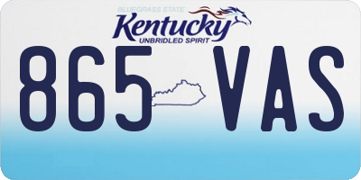 KY license plate 865VAS