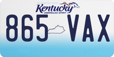 KY license plate 865VAX