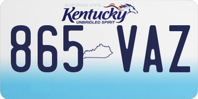 KY license plate 865VAZ