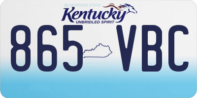 KY license plate 865VBC