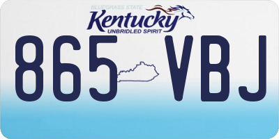 KY license plate 865VBJ