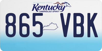 KY license plate 865VBK