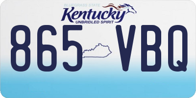 KY license plate 865VBQ