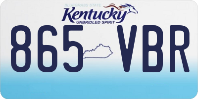 KY license plate 865VBR