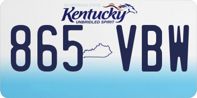 KY license plate 865VBW