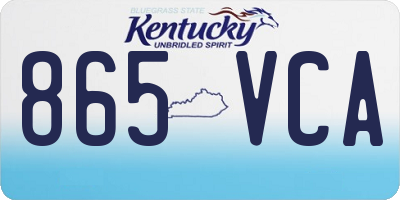 KY license plate 865VCA
