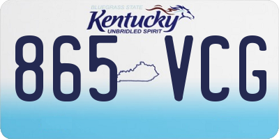 KY license plate 865VCG
