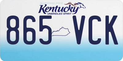 KY license plate 865VCK