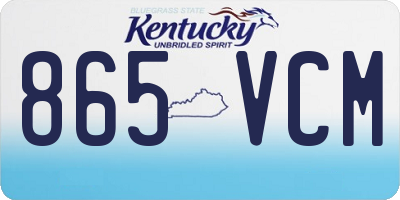 KY license plate 865VCM