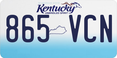 KY license plate 865VCN