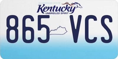 KY license plate 865VCS
