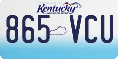 KY license plate 865VCU