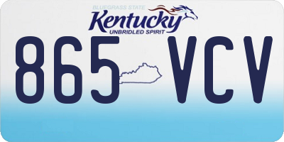 KY license plate 865VCV