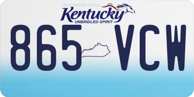 KY license plate 865VCW