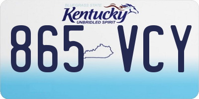 KY license plate 865VCY