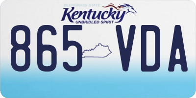 KY license plate 865VDA